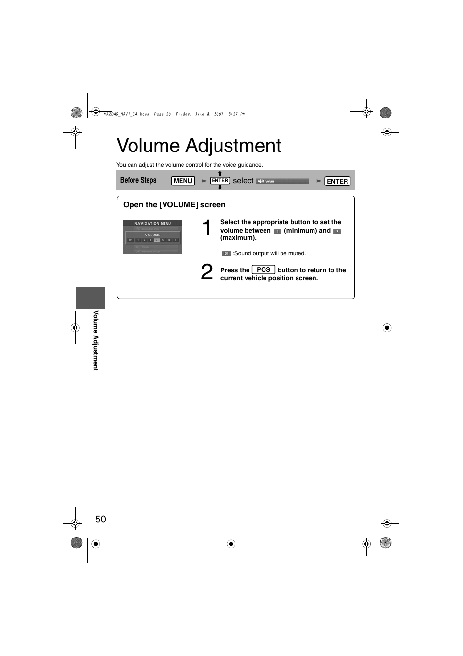 Volume adjustment | Mazda 2008 6 User Manual | Page 432 / 440