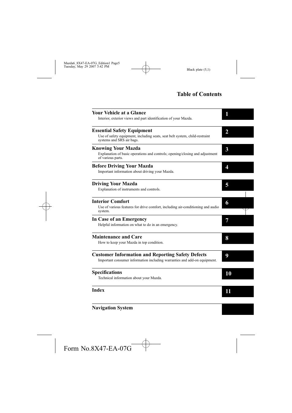 Mazda 2008 6 User Manual | Page 5 / 440