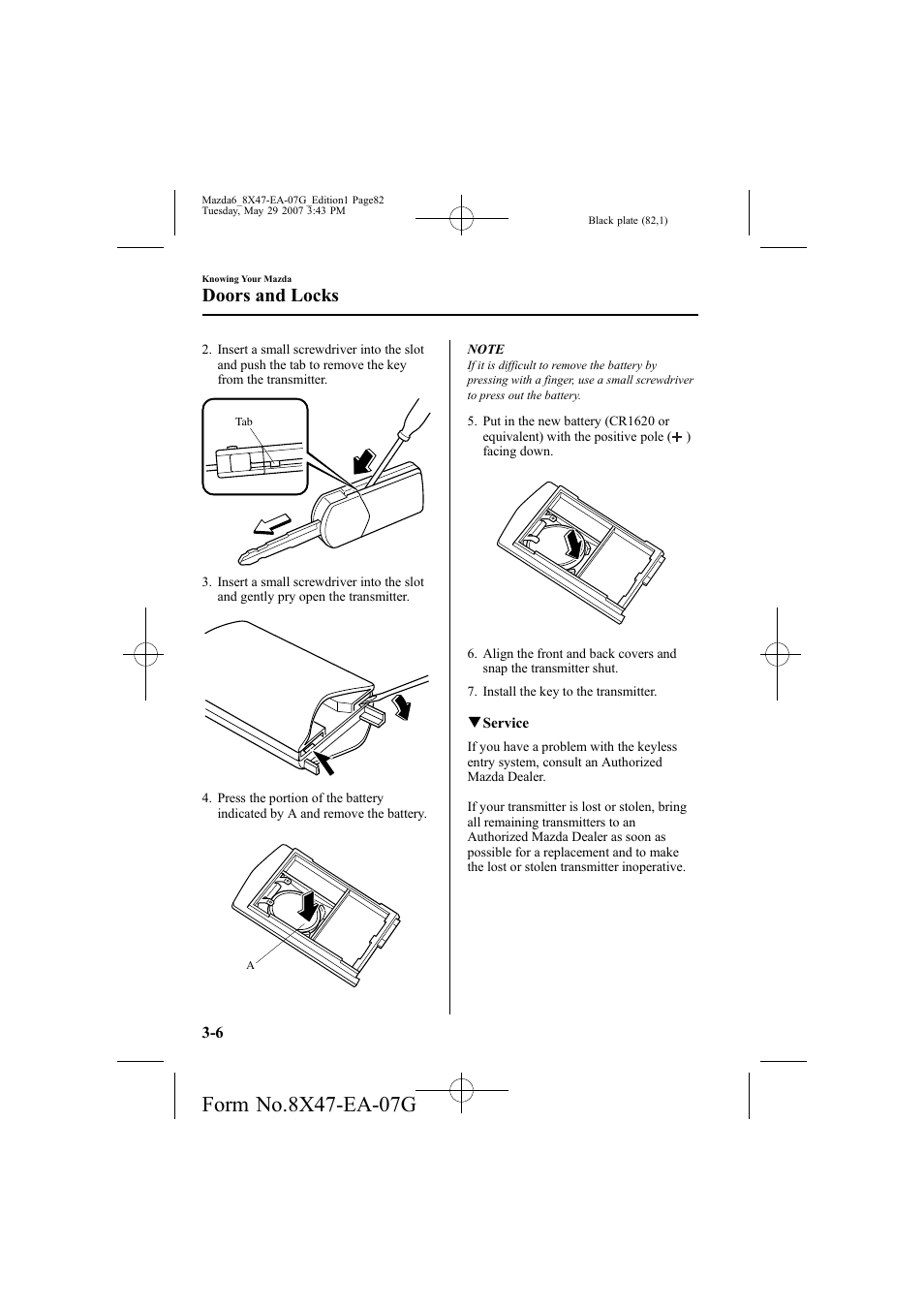 Doors and locks | Mazda 2008 6 User Manual | Page 82 / 440