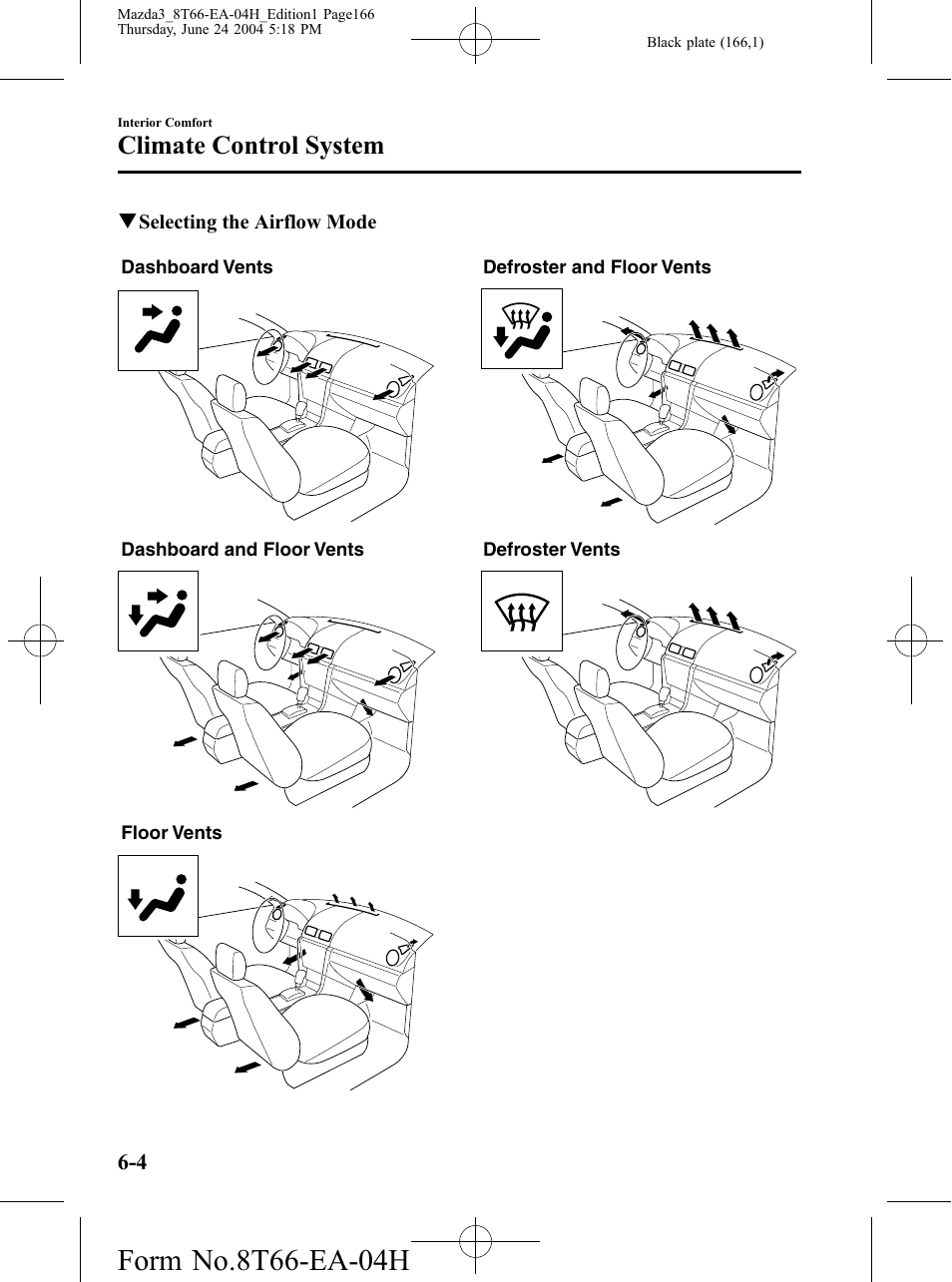 Climate control system | Mazda 2005 3 4-DOOR User Manual | Page 166 / 322