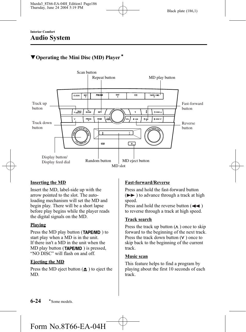 Audio system | Mazda 2005 3 4-DOOR User Manual | Page 186 / 322