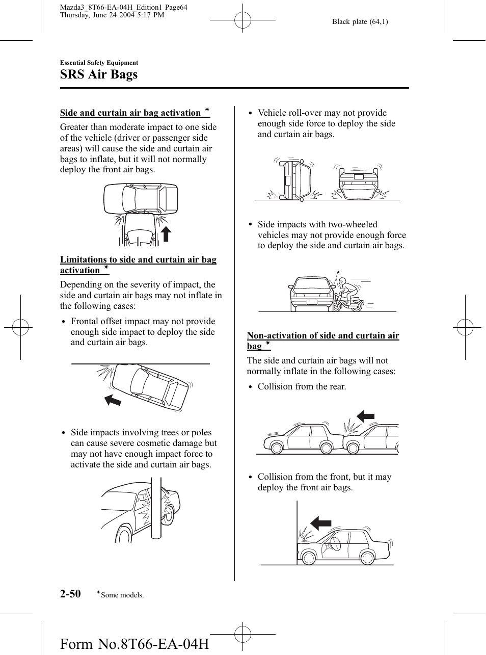 Srs air bags | Mazda 2005 3 4-DOOR User Manual | Page 64 / 322