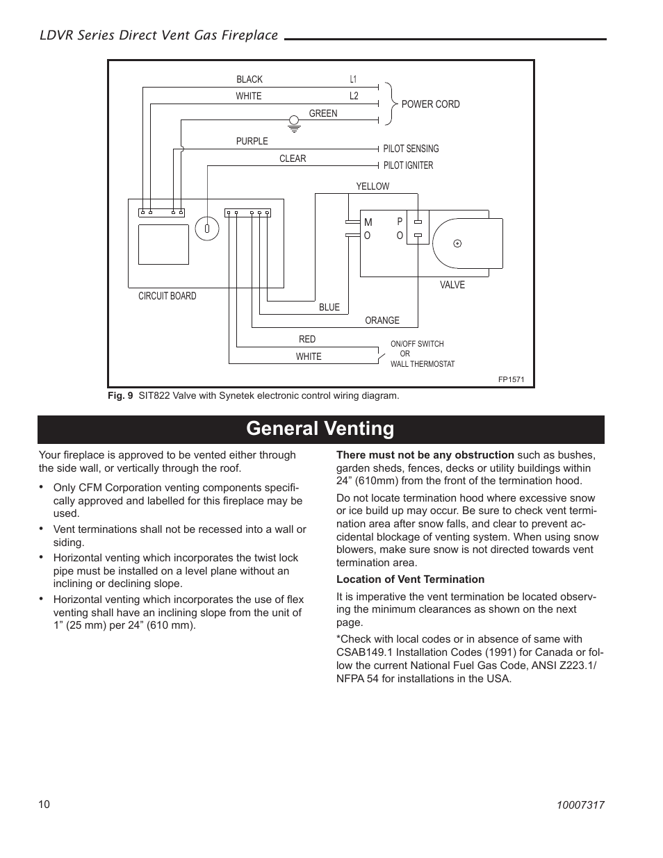 General venting | Majestic Appliances LDVR1 User Manual | Page 10 / 44