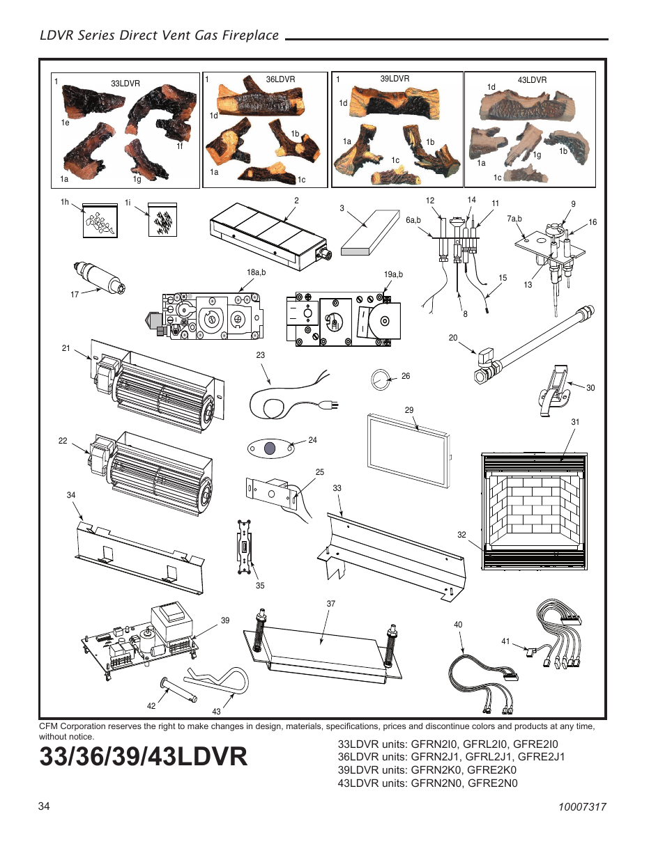 Ldvr series direct vent gas fireplace | Majestic Appliances LDVR1 User Manual | Page 34 / 44