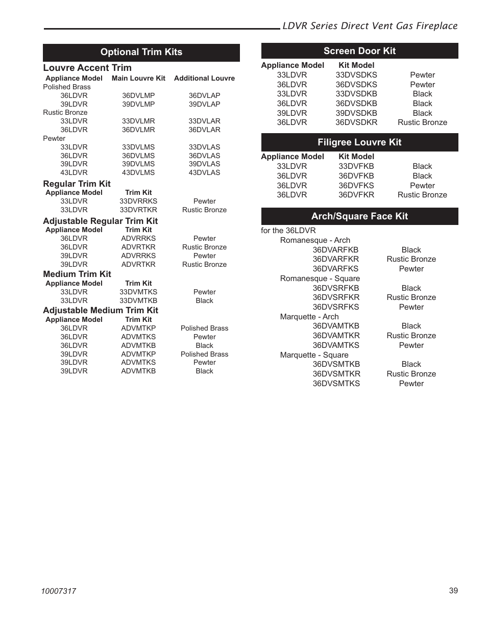Majestic Appliances LDVR1 User Manual | Page 39 / 44
