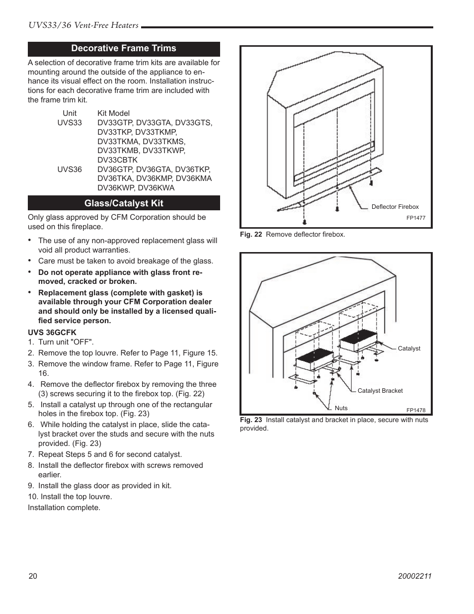 Majestic Appliances UVS33RN User Manual | Page 20 / 24