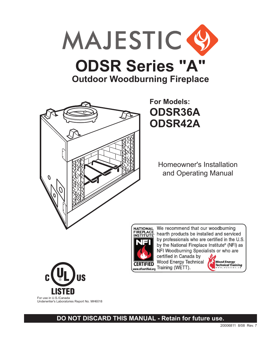 Majestic Appliances Al Fresco Series ODSR42A User Manual | 24 pages