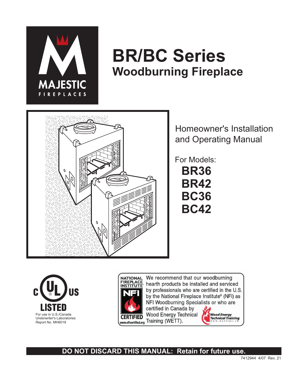 Majestic Appliances BC42 User Manual | 24 pages