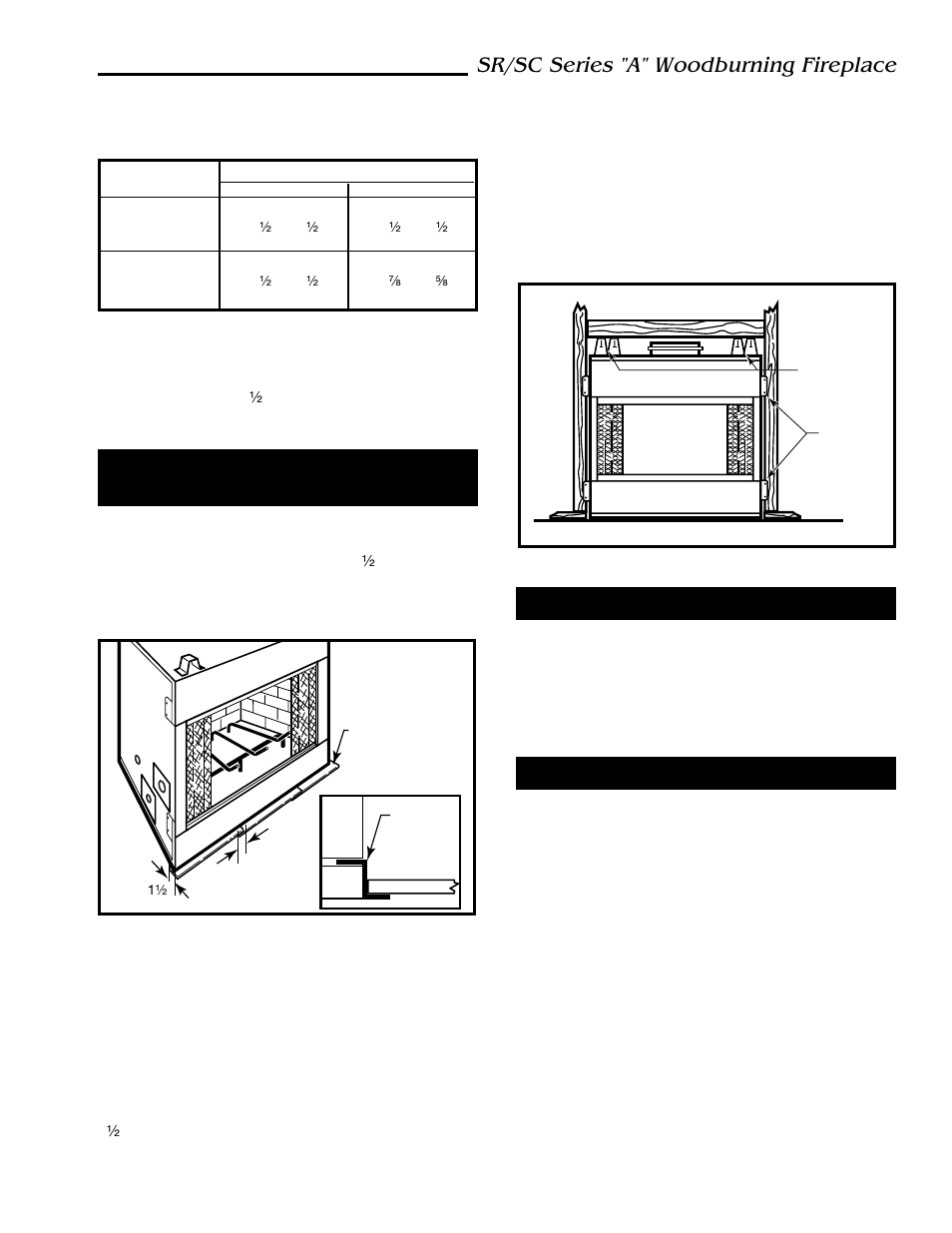 Sr/sc series "a" woodburning fireplace, Installing outside air kit, Installing the chimney system | Positioning, safety strips, securing the fireplace | Majestic Appliances SC42A User Manual | Page 11 / 24