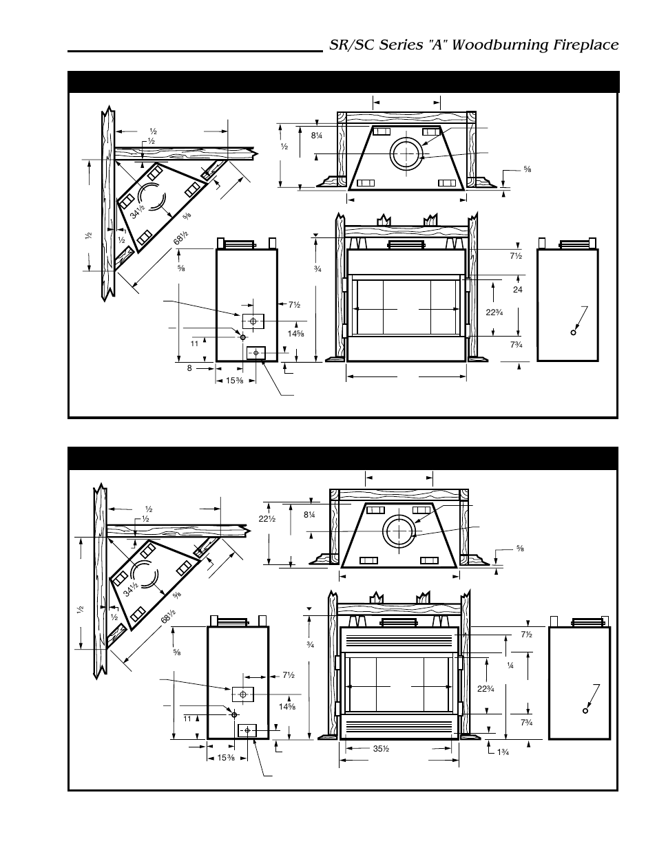 Sr/sc series "a" woodburning fireplace, Sr36a series woodburning fireplace | Majestic Appliances SC42A User Manual | Page 3 / 24