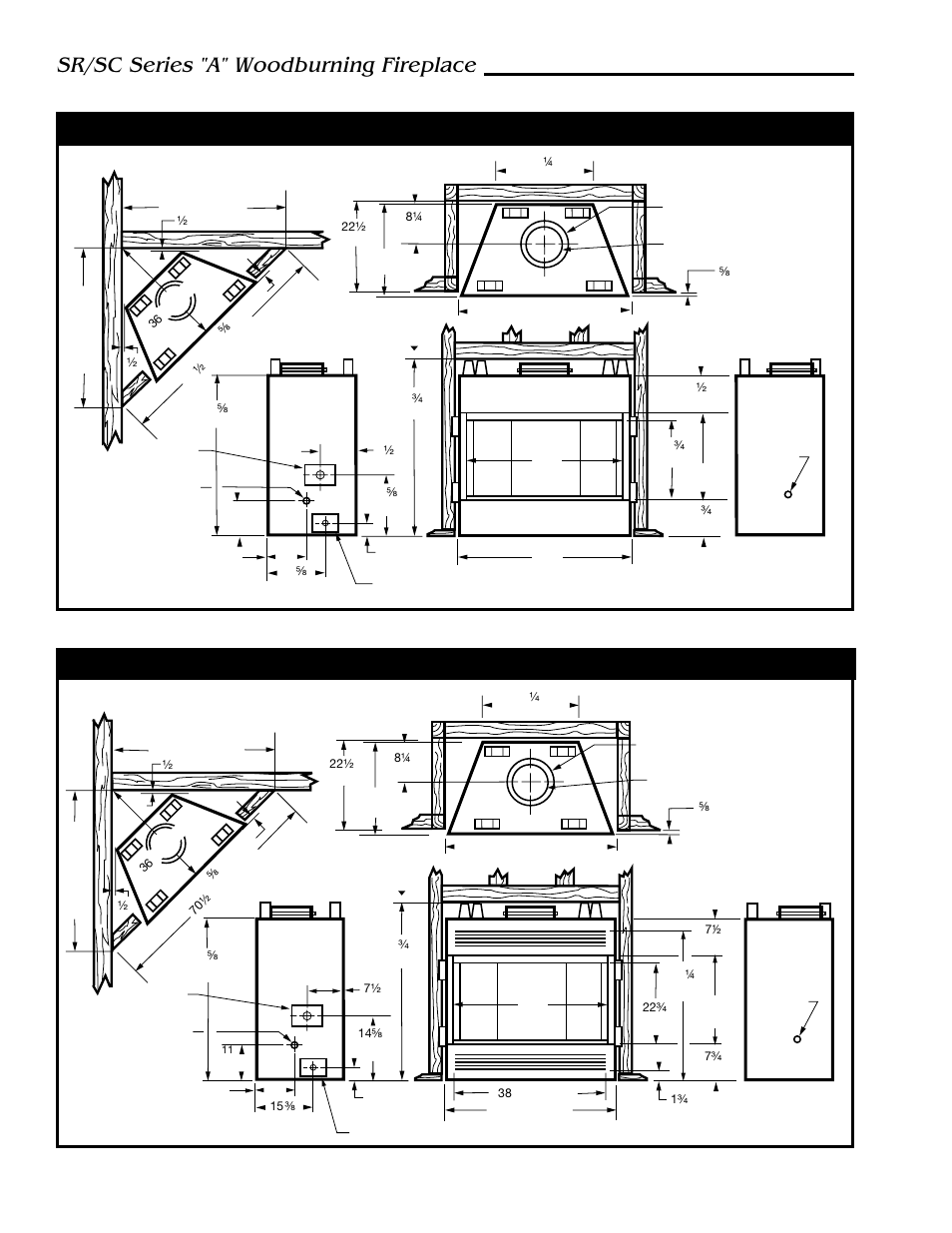 Sr/sc series "a" woodburning fireplace | Majestic Appliances SC42A User Manual | Page 4 / 24