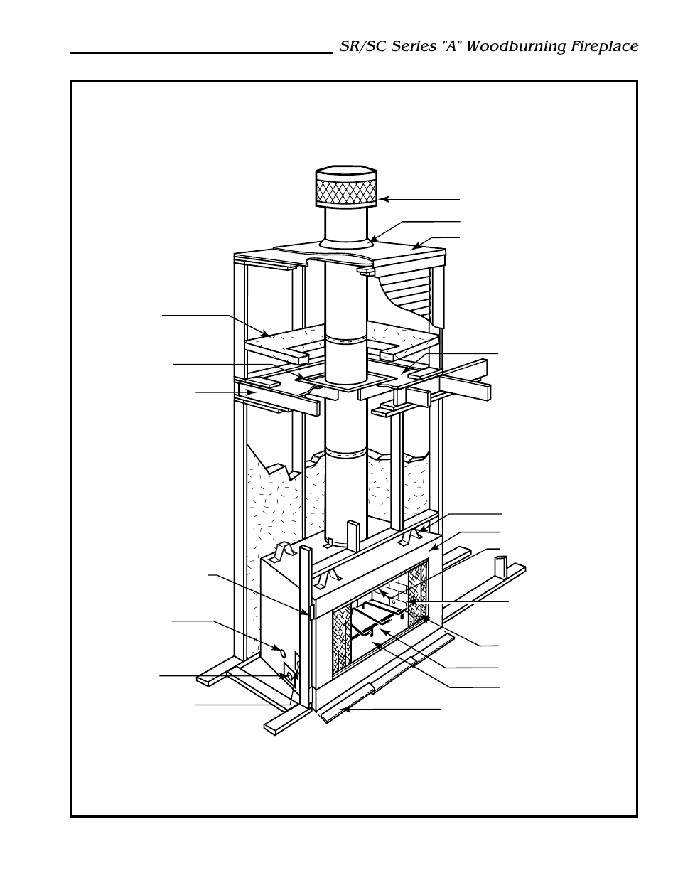 Sr/sc series "a" woodburning fireplace, Chase installation | Majestic Appliances SC42A User Manual | Page 5 / 24