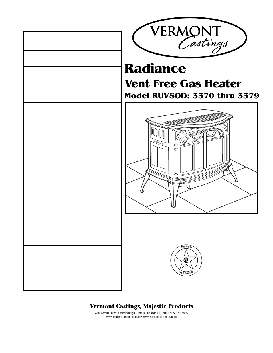 Majestic Appliances 3376 User Manual | 26 pages