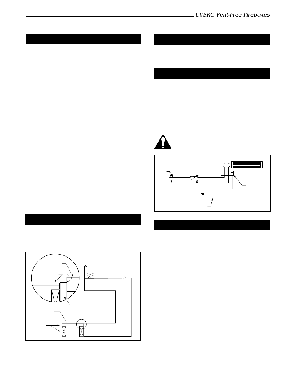 Uvsrc vent-free fireboxes, Finishing the fireplace, Hearth extension | Pre-wiring of junction box, Electrical services, Blower installation | Majestic Appliances UVSRC36A User Manual | Page 7 / 12