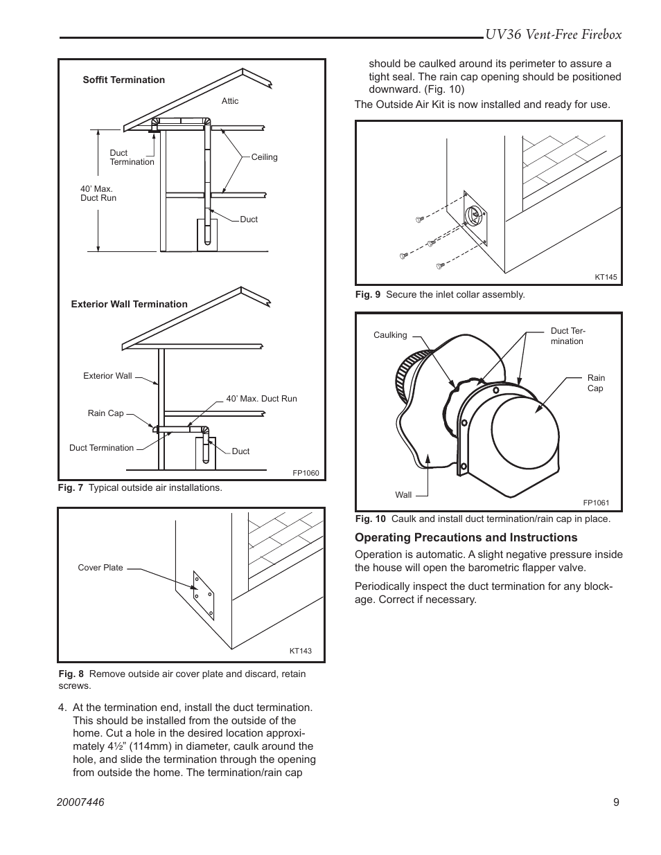 Uv36 vent-free firebox | Majestic Appliances UV36 User Manual | Page 9 / 12