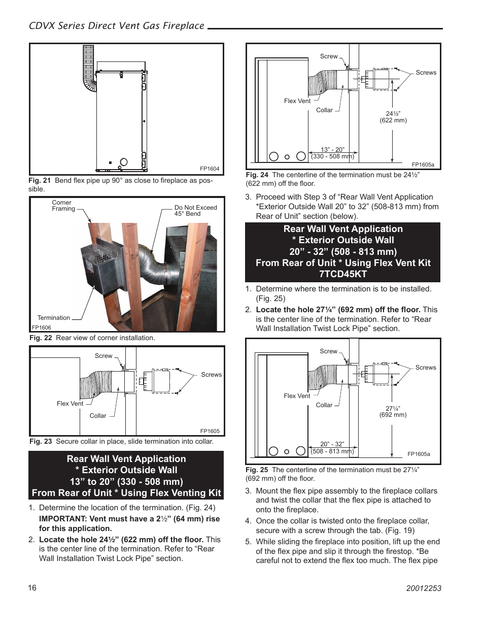 Cdvx series direct vent gas fireplace | Majestic Appliances Builder Direct Vent 36CDVXTRN User Manual | Page 16 / 44