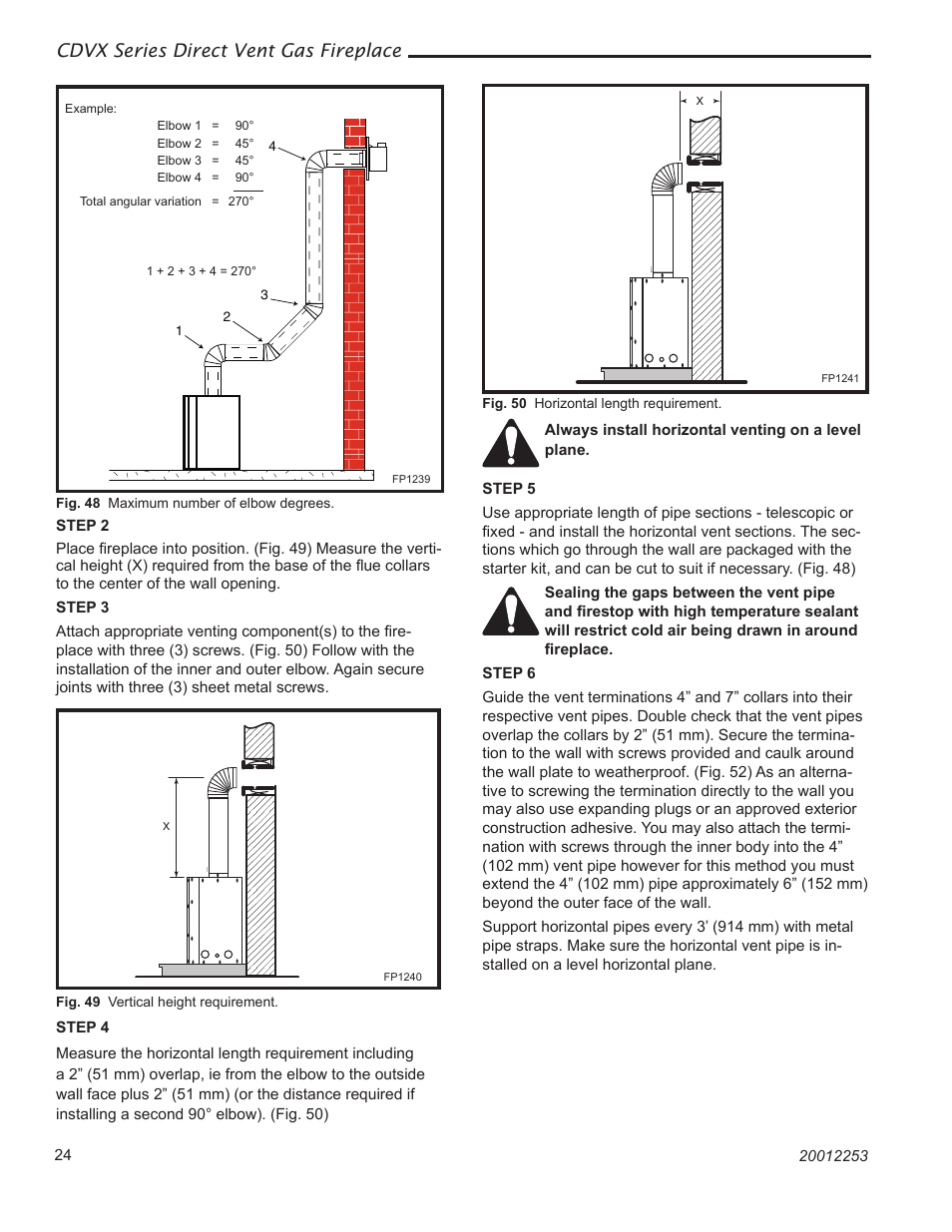 Cdvx series direct vent gas fireplace | Majestic Appliances Builder Direct Vent 36CDVXTRN User Manual | Page 24 / 44