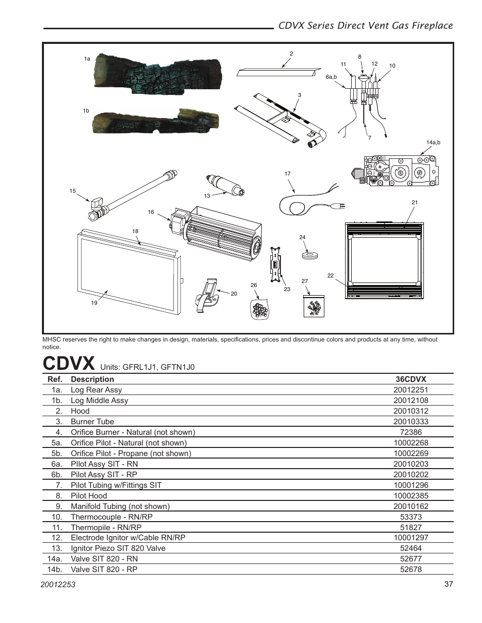 Cdvx, Cdvx series direct vent gas fireplace | Majestic Appliances Builder Direct Vent 36CDVXTRN User Manual | Page 37 / 44