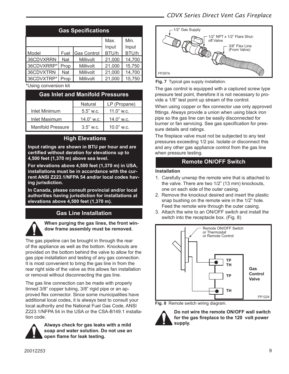 Majestic Appliances Builder Direct Vent 36CDVXTRN User Manual | Page 9 / 44