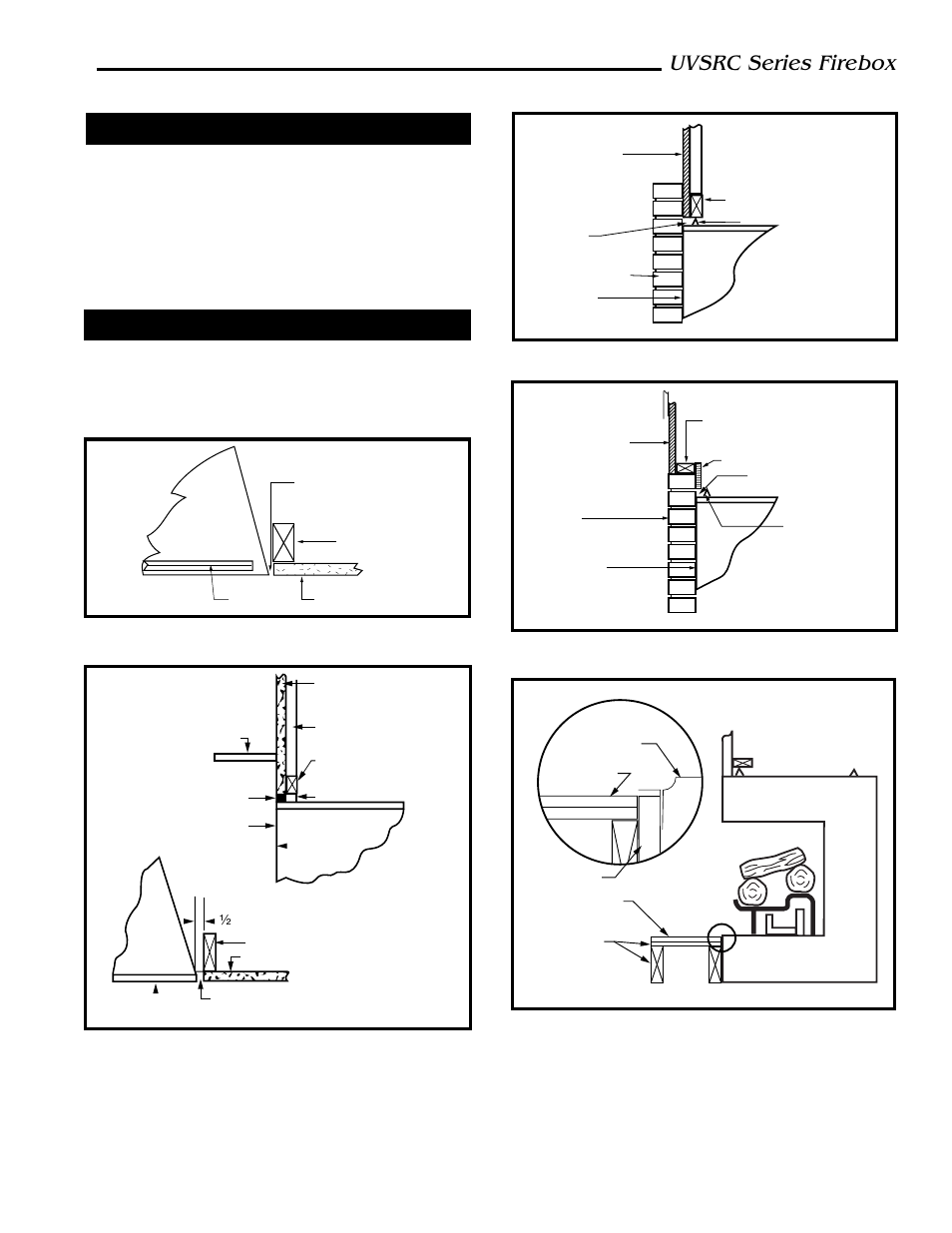 Uvsrc series firebox, Finishing, Hearth extension | Majestic Appliances UVSRC42 User Manual | Page 9 / 14