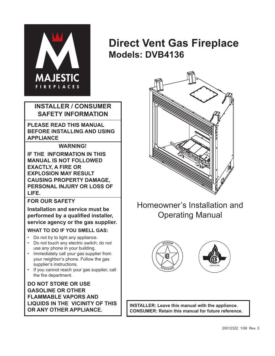 Majestic Appliances DVB4136 User Manual | 52 pages