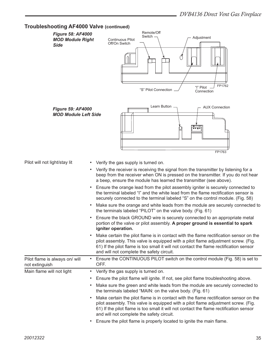 Dvb4136 direct vent gas fireplace | Majestic Appliances DVB4136 User Manual | Page 35 / 52