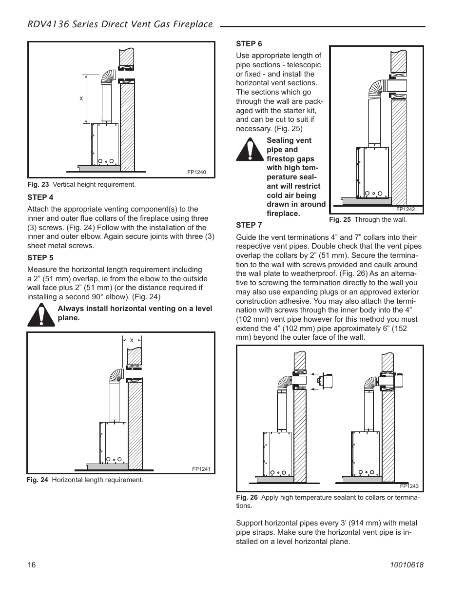 Rdv4136 series direct vent gas fireplace | Majestic Appliances RDV4136 User Manual | Page 16 / 40