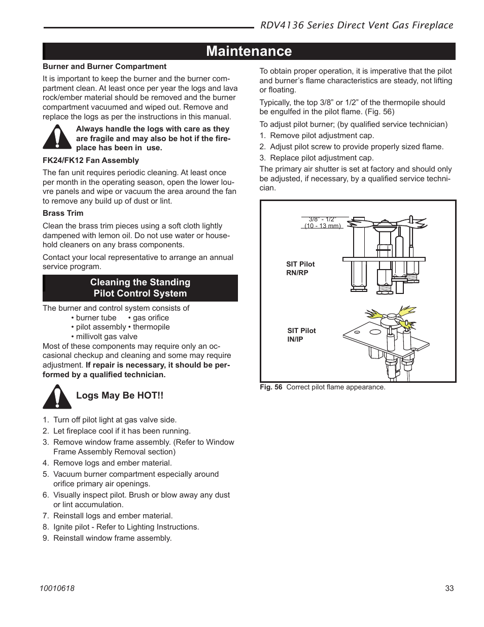 Maintenance | Majestic Appliances RDV4136 User Manual | Page 33 / 40