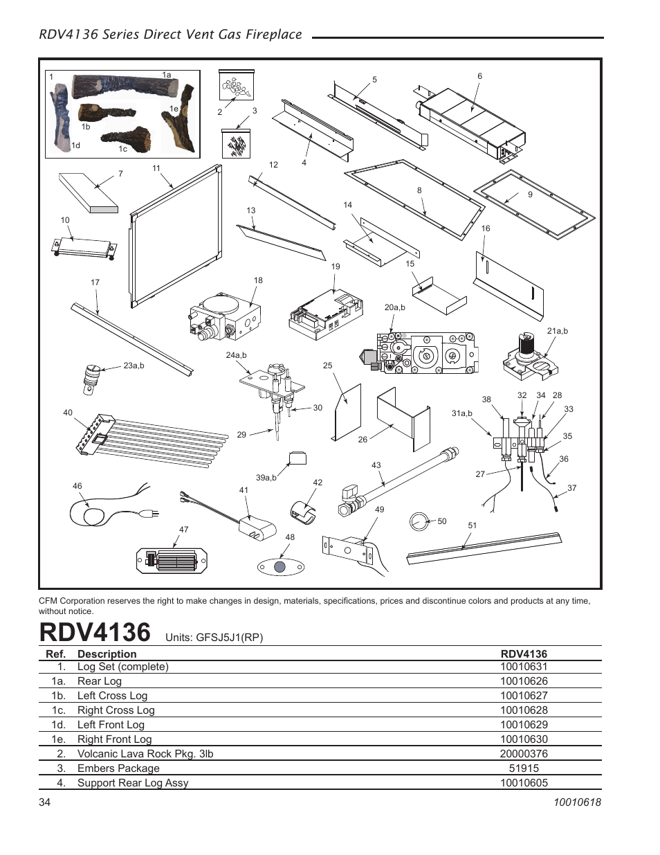 Rdv4136, Rdv4136 series direct vent gas fireplace | Majestic Appliances RDV4136 User Manual | Page 34 / 40