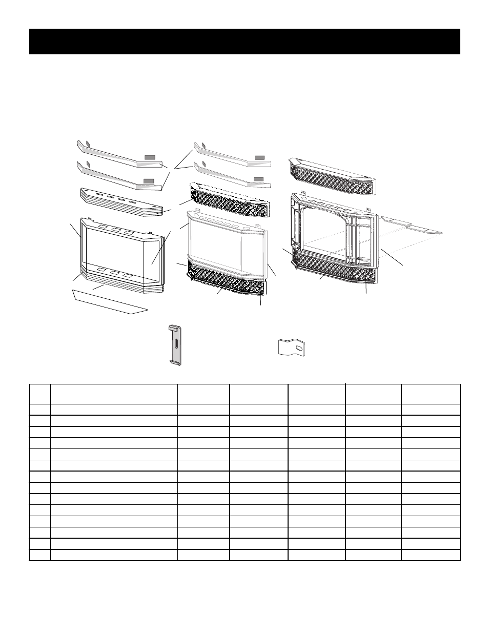 Trim replacement parts list | Majestic Appliances HE32EF User Manual | Page 20 / 21