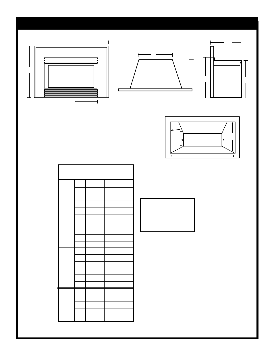 He32ef, Fireplace dimensions | Majestic Appliances HE32EF User Manual | Page 4 / 21