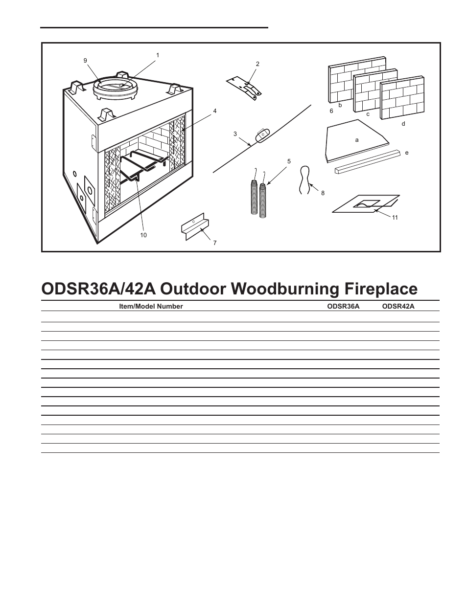 Odsr36a/42a outdoor woodburning fireplace, Majestic fireplaces, Odsr series "a | Majestic Appliances ODSR36A User Manual | Page 19 / 24