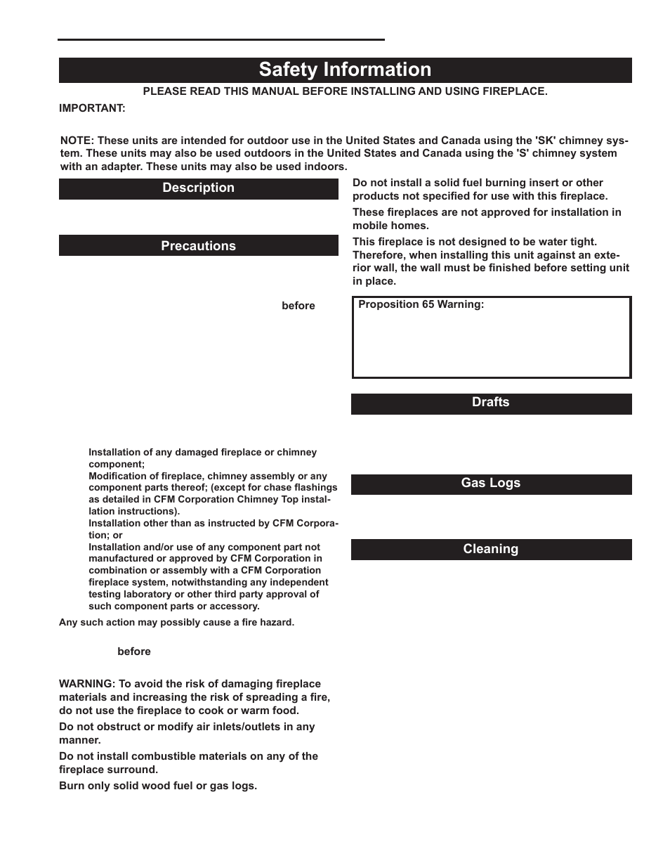 Safety information, Majestic fireplaces, Odsr series "a | Majestic Appliances ODSR36A User Manual | Page 3 / 24