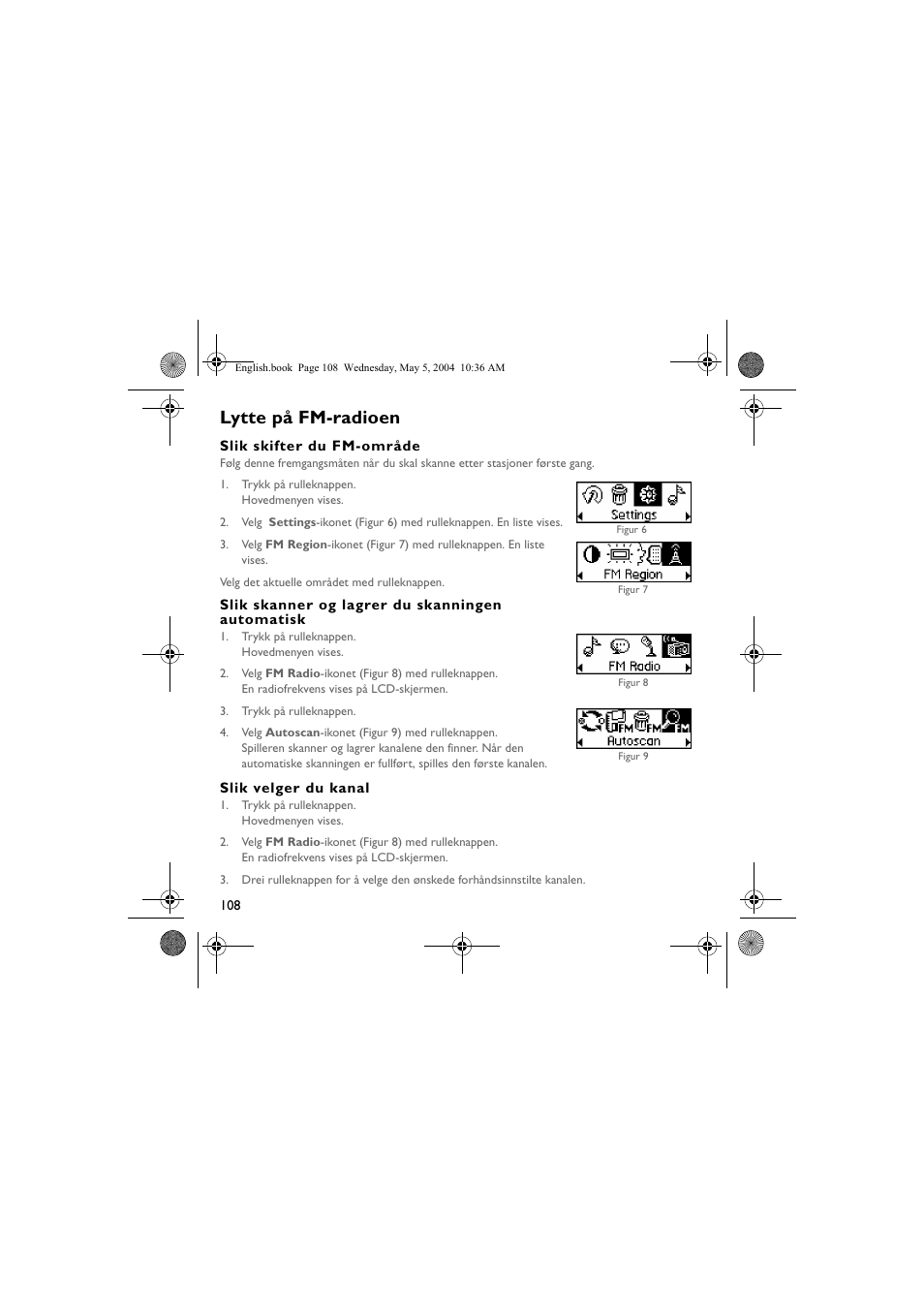 Lytte på fm-radioen | Musica CD Player User Manual | Page 108 / 184