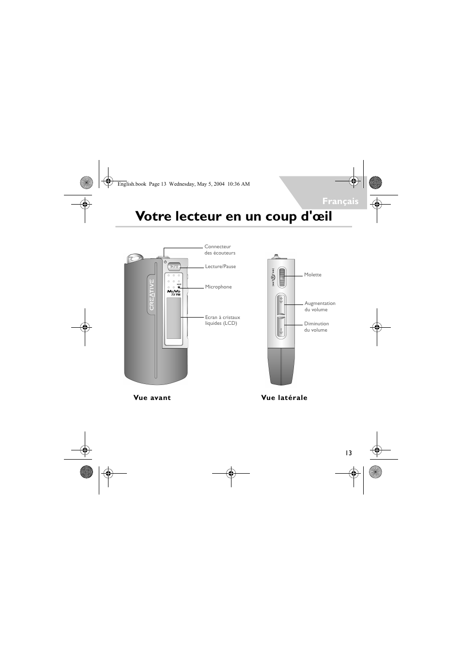 Votre lecteur en un coup d'œil, Français | Musica CD Player User Manual | Page 13 / 184