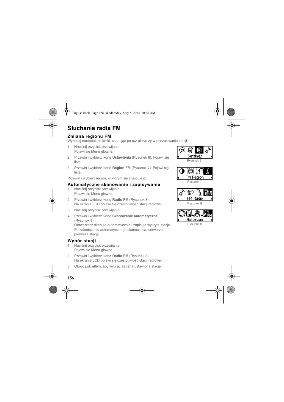 Słuchanie radia fm | Musica CD Player User Manual | Page 156 / 184