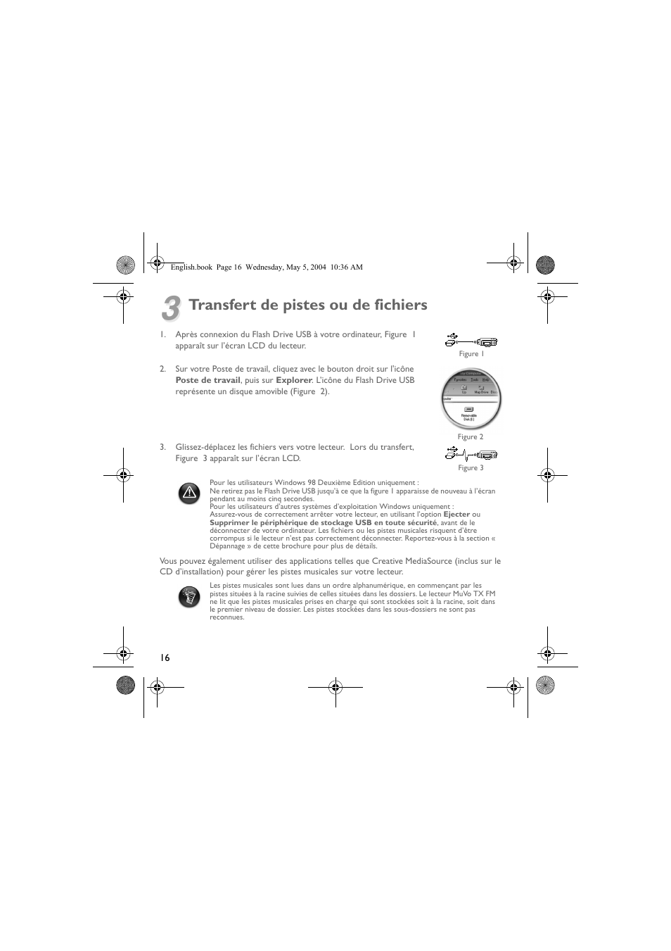Transfert de pistes ou de fichiers | Musica CD Player User Manual | Page 16 / 184