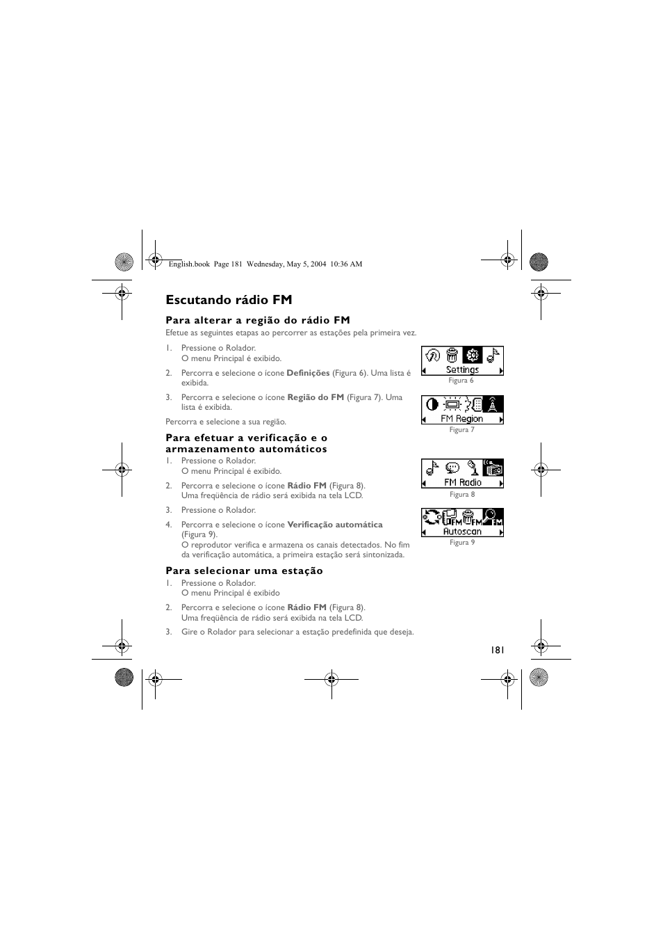 Escutando rádio fm | Musica CD Player User Manual | Page 181 / 184