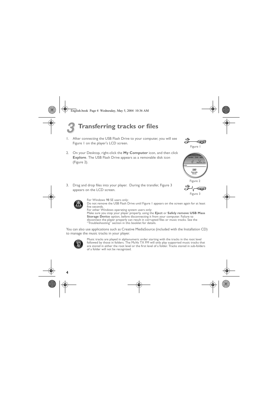 Transferring tracks or files | Musica CD Player User Manual | Page 4 / 184