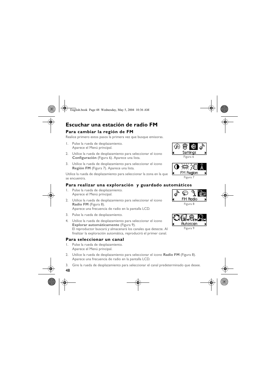 Escuchar una estación de radio fm | Musica CD Player User Manual | Page 48 / 184