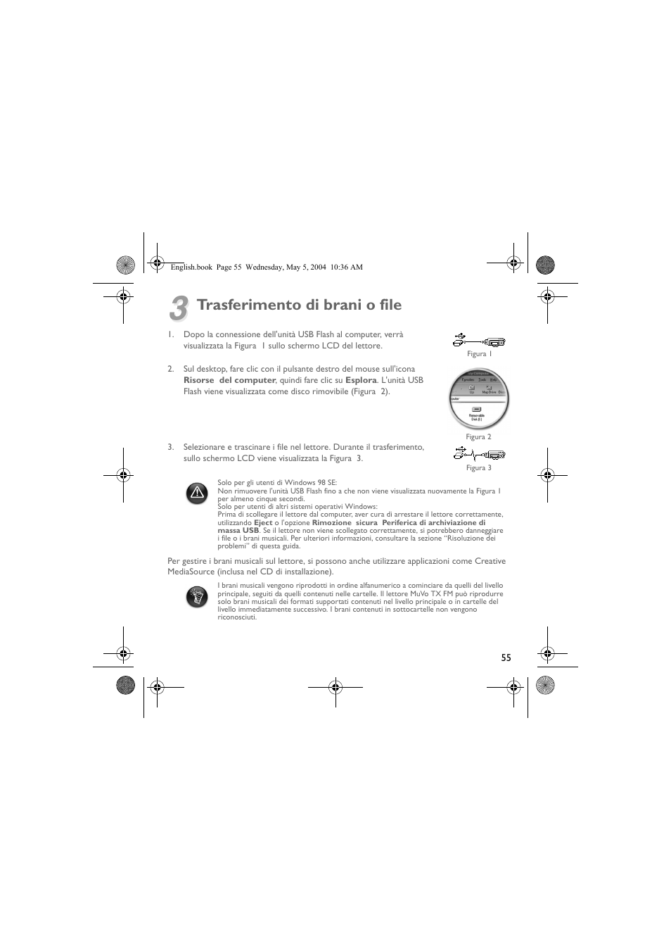 Trasferimento di brani o file | Musica CD Player User Manual | Page 55 / 184