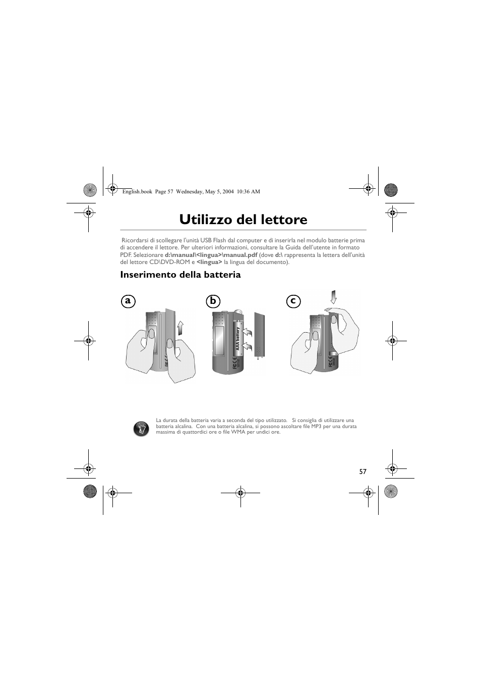 Utilizzo del lettore | Musica CD Player User Manual | Page 57 / 184