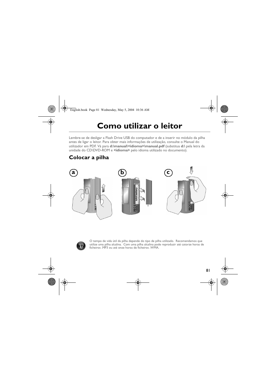 Como utilizar o leitor | Musica CD Player User Manual | Page 81 / 184