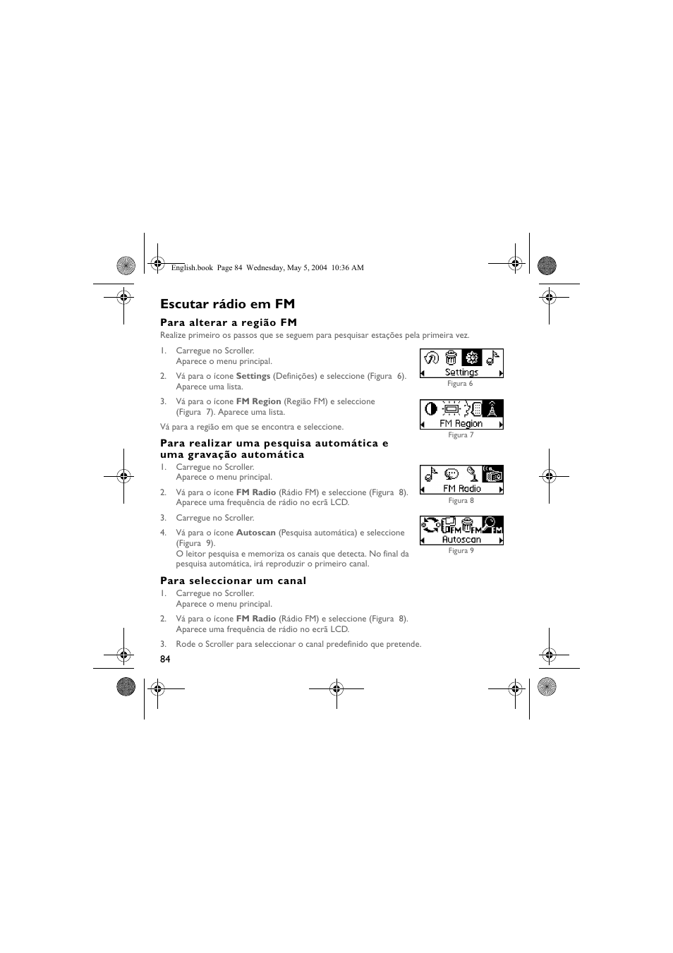 Escutar rádio em fm | Musica CD Player User Manual | Page 84 / 184