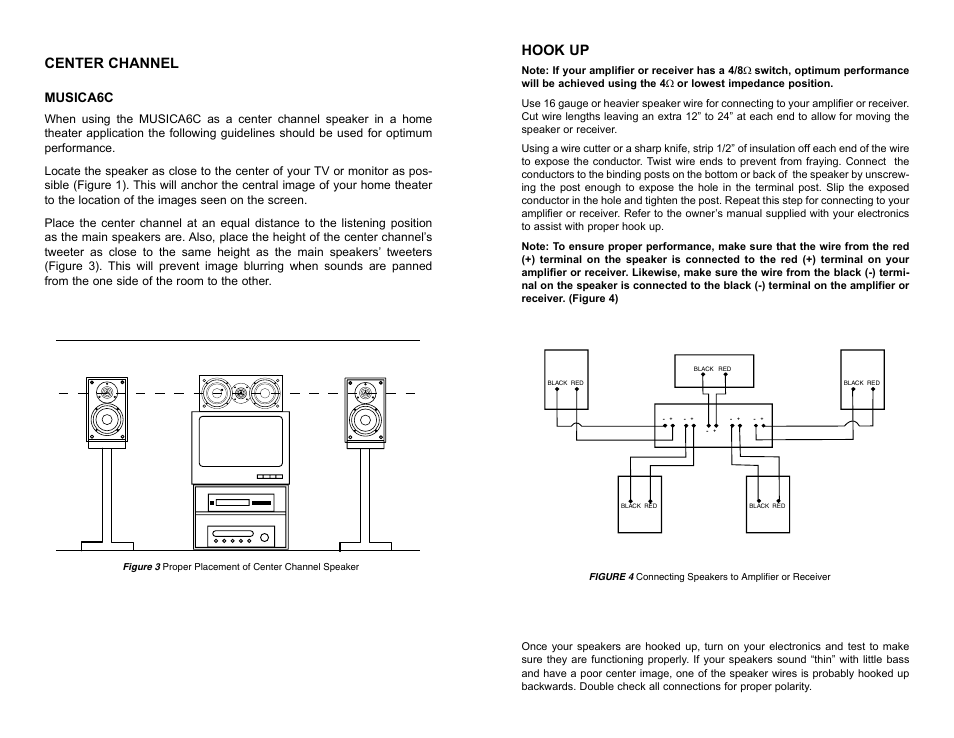 Center channel, Hook up, Musica6c | Musica 6S User Manual | Page 4 / 4