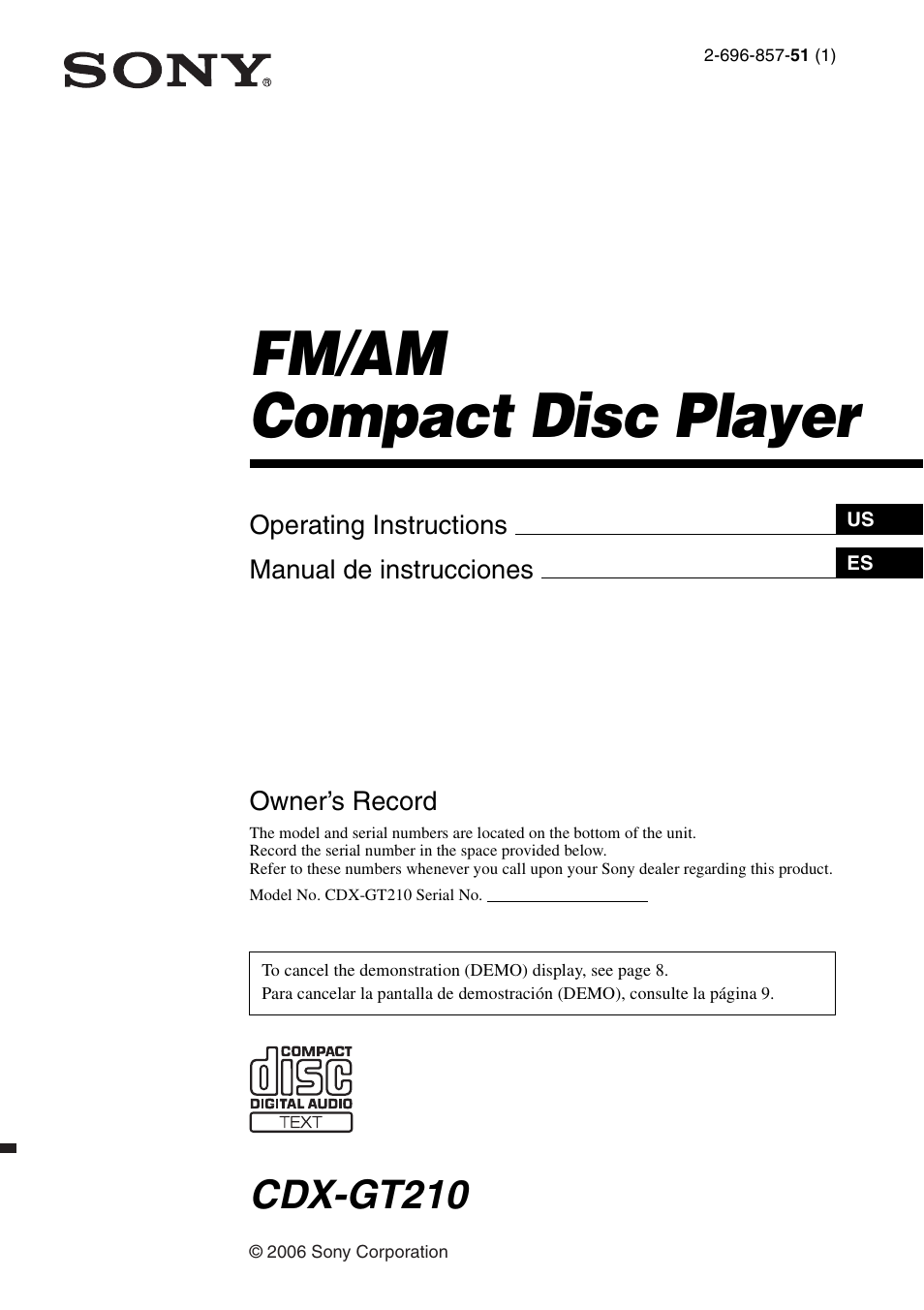 Musica CDX-GT210 User Manual | 32 pages