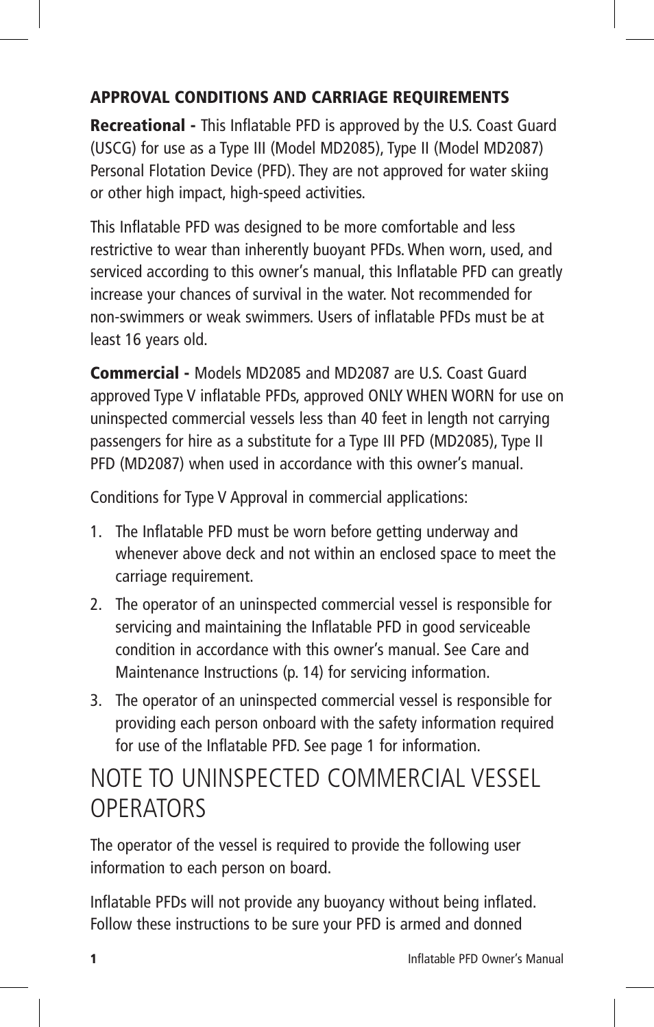 Mustang Survival MD2085 User Manual | Page 3 / 26