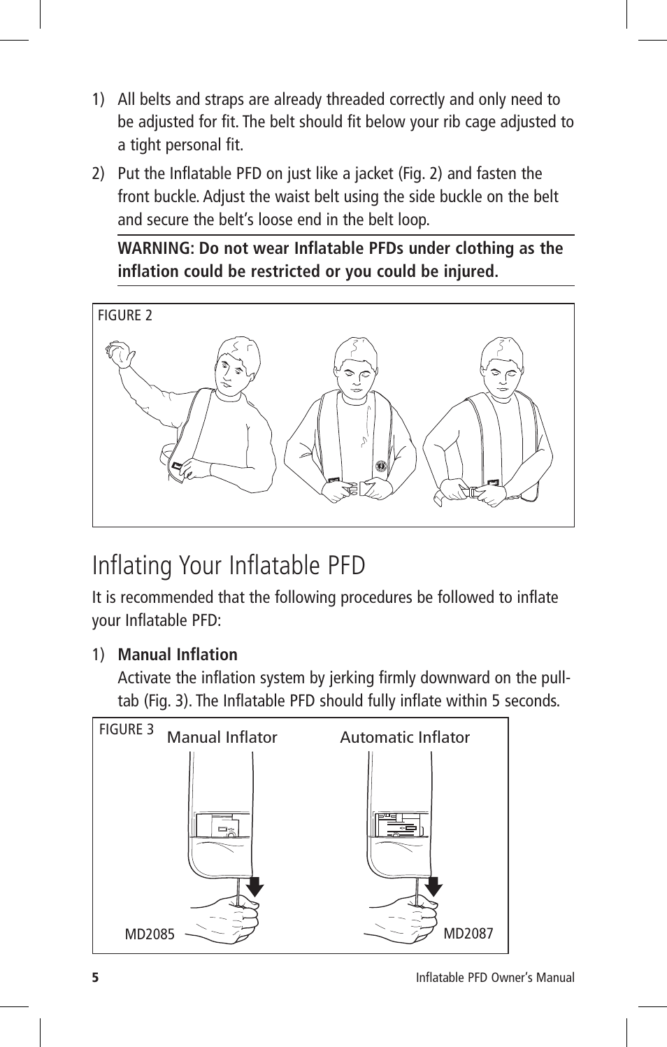 Inflating your inflatable pfd | Mustang Survival MD2085 User Manual | Page 7 / 26