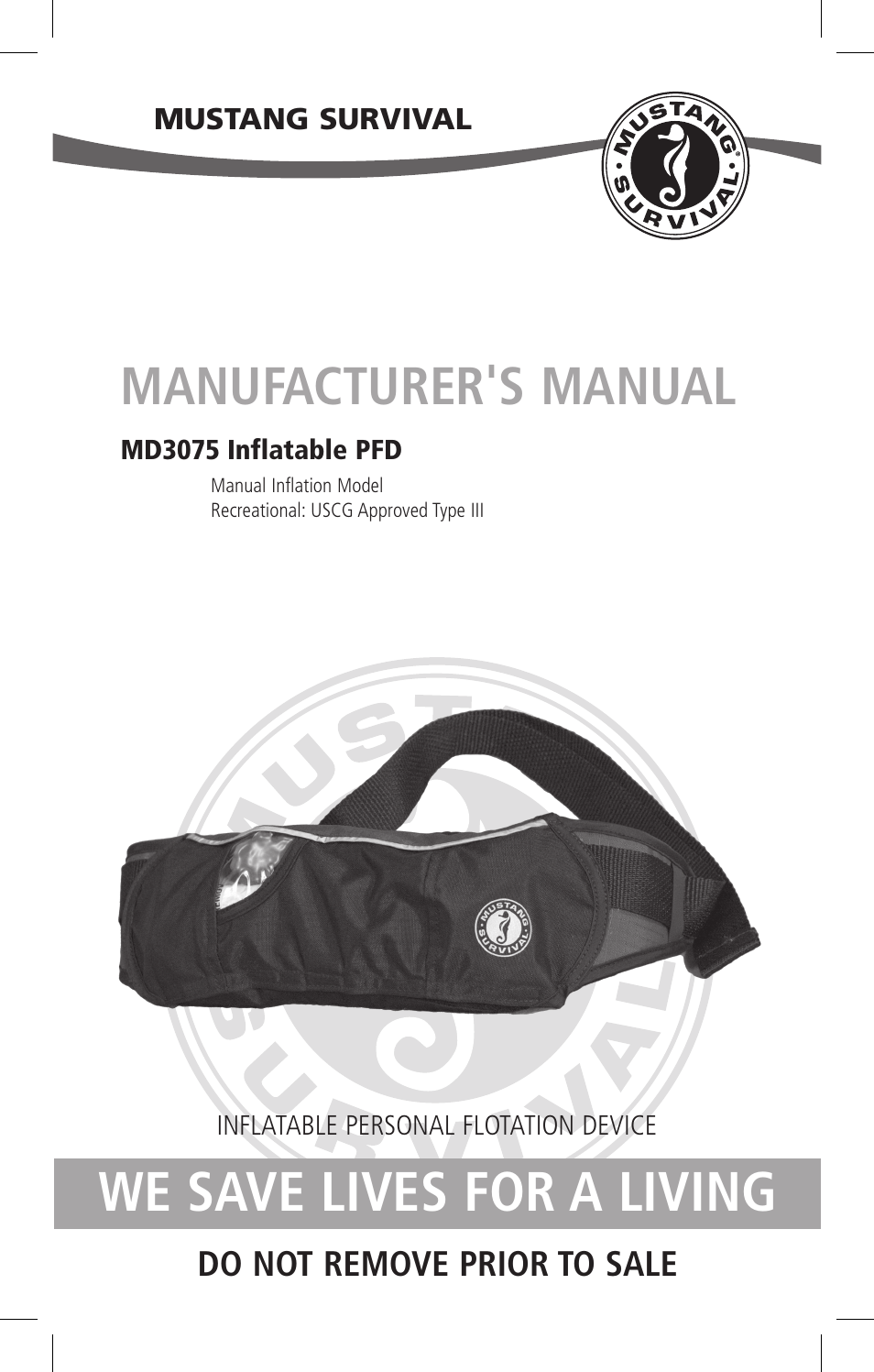 Mustang Survival MD3075 User Manual | 20 pages