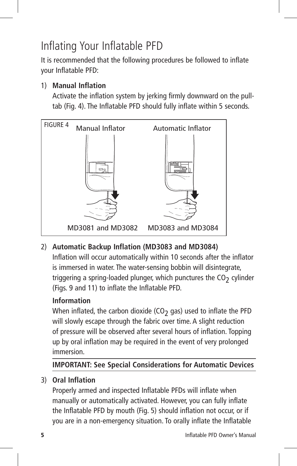 Inflating your inflatable pfd | Mustang Survival MD3082 User Manual | Page 8 / 28